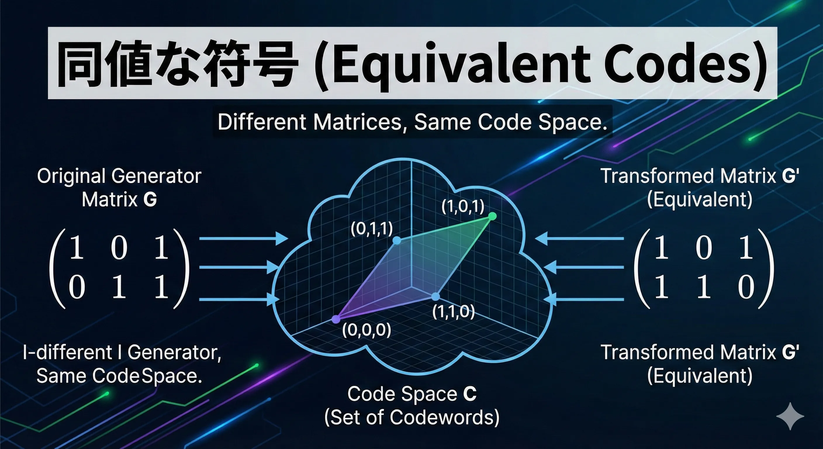同値な符号のイメージ図